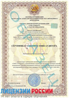 Образец сертификата соответствия аудитора Нижний Архыз Сертификат ISO 13485